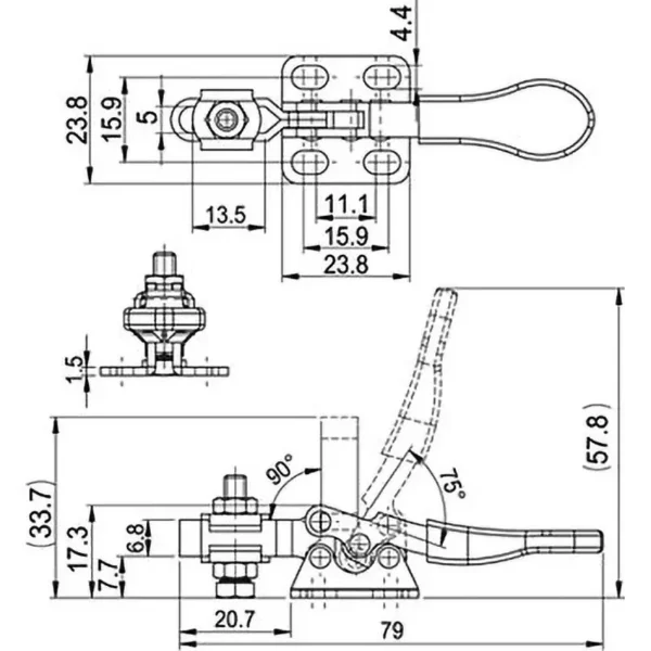 Osaka Spirit Bottom-Pressing Toggle Clamp GH-201 - Image 3