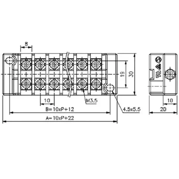 omron Terminal Block (20A) > T10-03PM - Image 4