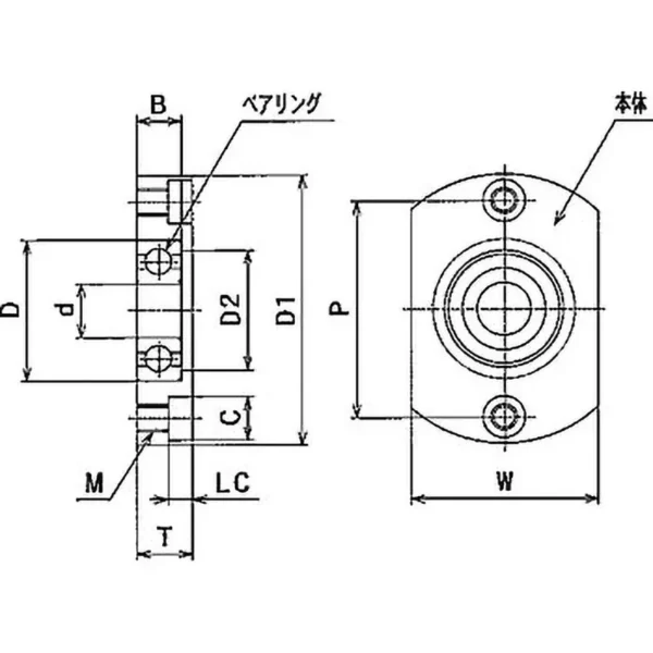 JTEKT Precision Bearing (HIC) Bearing Holder Compact Flange Type > BFCM-608ZZ - Image 2