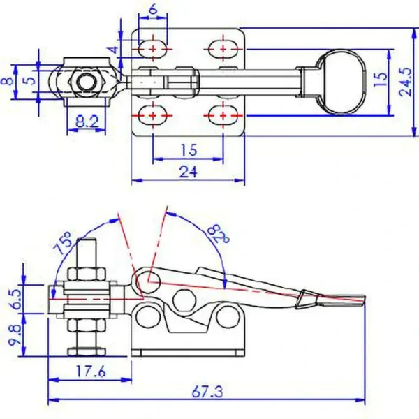 Osaka Spirit Bottom-Pressing Toggle Clamp GH-20400 - Image 4