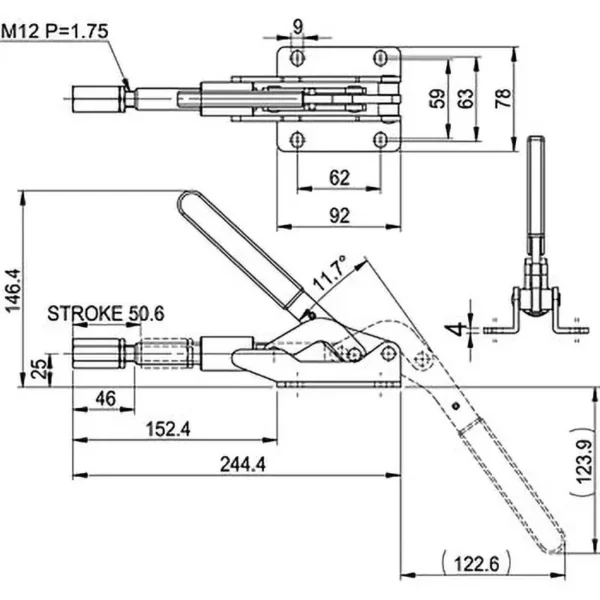 Osaka Spirit Side-Pressing Toggle Clamp GH-303-EM - Image 3