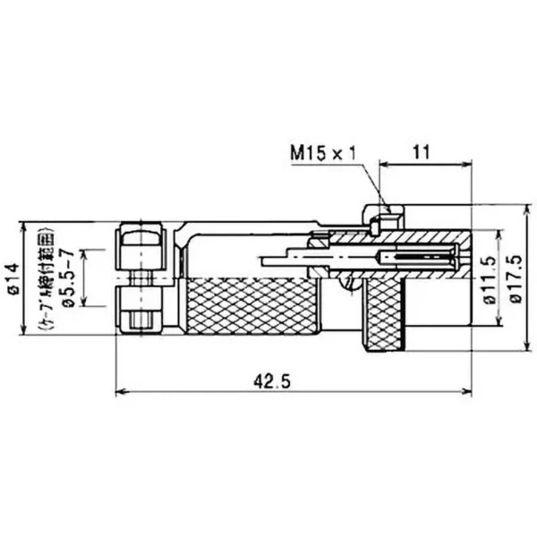 TYCLON NCS SeriesGeneral-Purpose Big type Metal Connector Straight Plug > NCS-142-P - Image 3