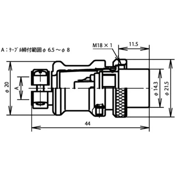 TYCLON NCS SeriesGeneral-Purpose Big type Metal Connector Straight Plug > NCS-162-PCH - Image 2
