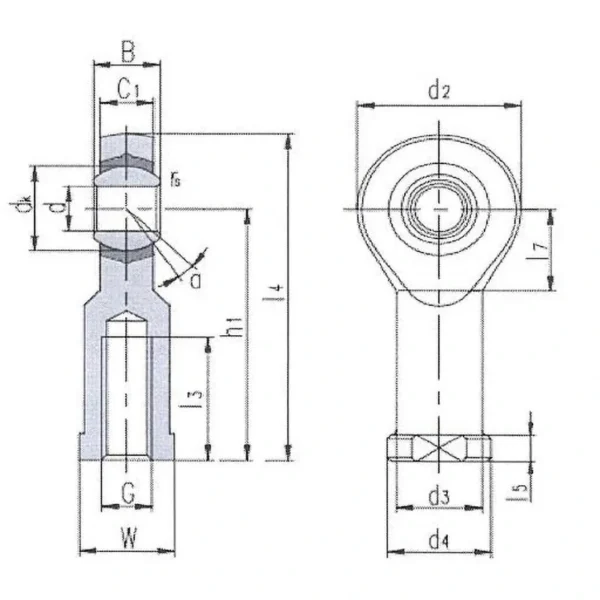 NTN｣ｬ Rod End｣ｬ Lubrication-Free｣ｬFemale Thread｣ｬRight Thread Type - Image 2
