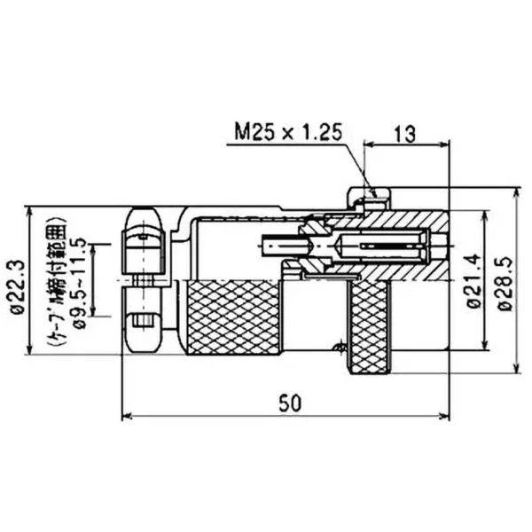 TYCLON NCS SeriesGeneral-Purpose Big type Metal Connector Straight Plug > NCS-252-P - Image 2