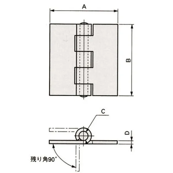 LAMP(Sugatsune) Weld-on Hinge >TH-94SUS-1 - Image 2