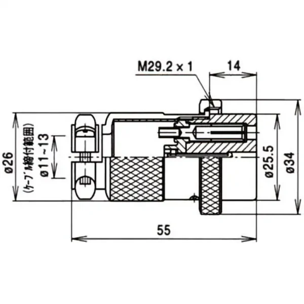 TYCLON NCS SeriesGeneral-Purpose Big type Metal Connector Straight Plug > NCS-304-P - Image 2