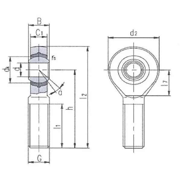 NTN｣ｬ Rod End｣ｬ Lubrication-Free｣ｬ Male Thread｣ｬ Right Thread Type - Image 2
