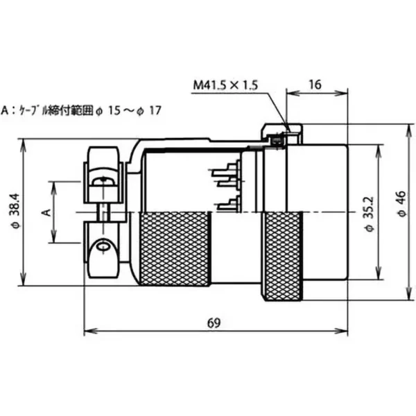 TYCLON NCS SeriesGeneral-Purpose Big type Metal Connector Straight Plug > NCS-408-P - Image 2