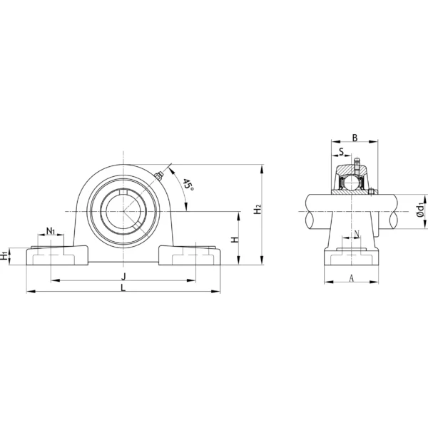 NSK (Nippon Seiko Kabushiki Kaisha) Pillow Block Unit, Lubrication type > UCP205 - Image 2
