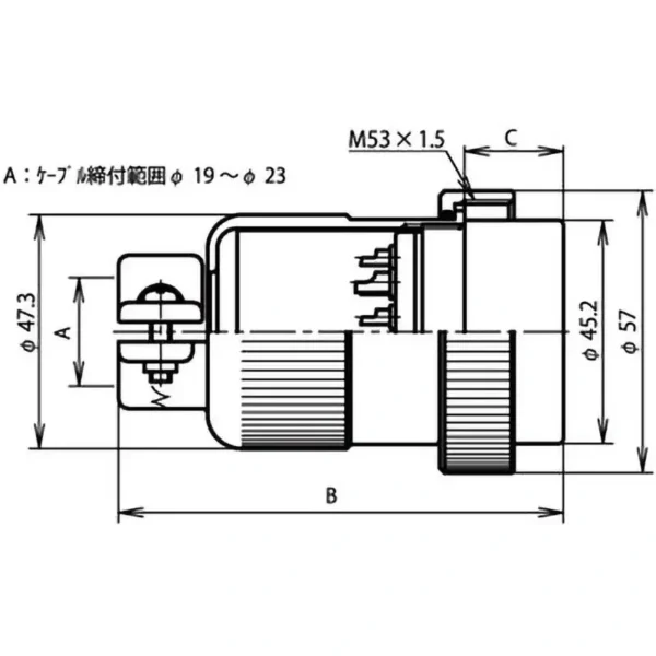 TYCLON NCS SeriesGeneral-Purpose Big type Metal Connector Straight Plug > NCS-504-P - Image 2