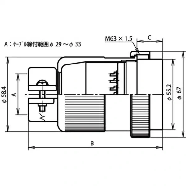 TYCLON NCS SeriesGeneral-Purpose Big type Metal Connector Straight Plug > NCS-6015-P - Image 2