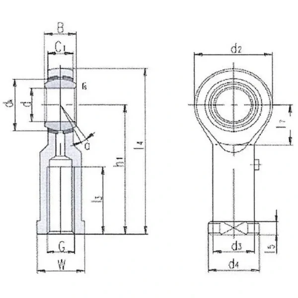 NTN｣ｬ Rod End｣ｬ Lubrication｣ｬ Female Thread｣ｬ Right Thread Type - Image 2
