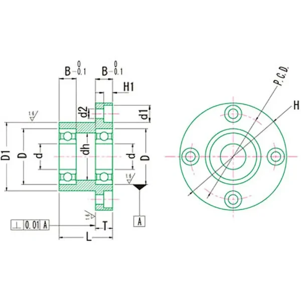 JTEKT Precision Bearing (HIC) Bearing Holder Set Loadable Direct Mount Type Round Lead-Free Electroless Nickel Plating > DCM-6902ZZ - Image 2