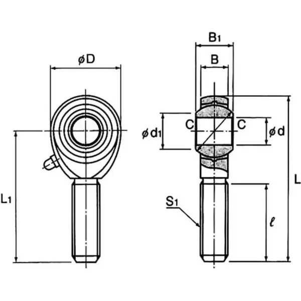 NTN｣ｬ Rod End｣ｬ POS Type (Right Thread Type) POS12 - Image 2