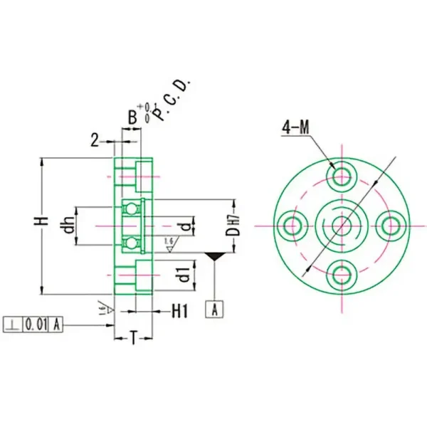 JTEKT Precision Bearing (HIC) Bearing Holder Set Stop Ring Type Round Lead-Free Electroless Nickel Plated > BCRM-6004ZZ - Image 2