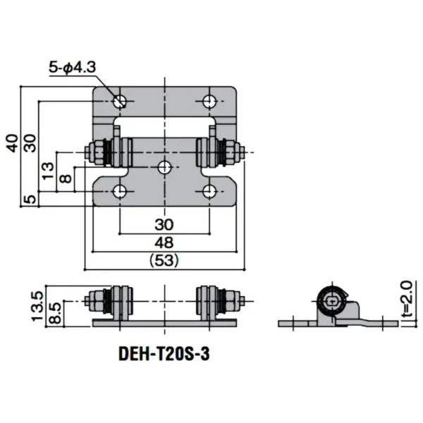 LAMP(Sugatsune) Torque Hinge(Stainless Steel ) > DEH-T20S-3 - Image 2