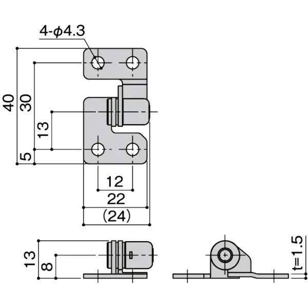 LAMP(Sugatsune) Torque Hinge(Stainless Steel ) > DEH-T20S-1C - Image 2