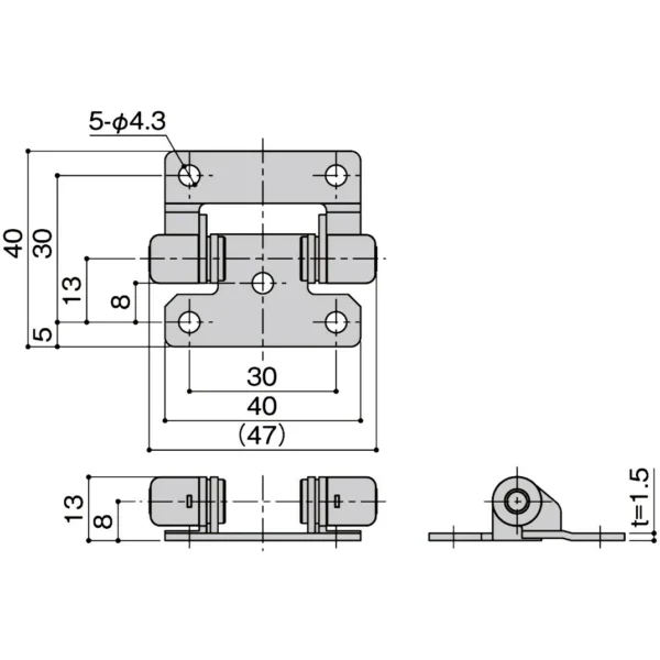 LAMP(Sugatsune) Torque Hinge(Stainless Steel ) > DEH-T20S-2C - Image 2