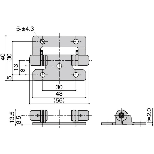 LAMP(Sugatsune) Torque Hinge(Stainless Steel ) > DEH-T20S-3C - Image 2