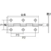 LAMP(Sugatsune) Steel Thin Plain Hinge (Unfinished) Pack of 10> 550-76N - Image 2