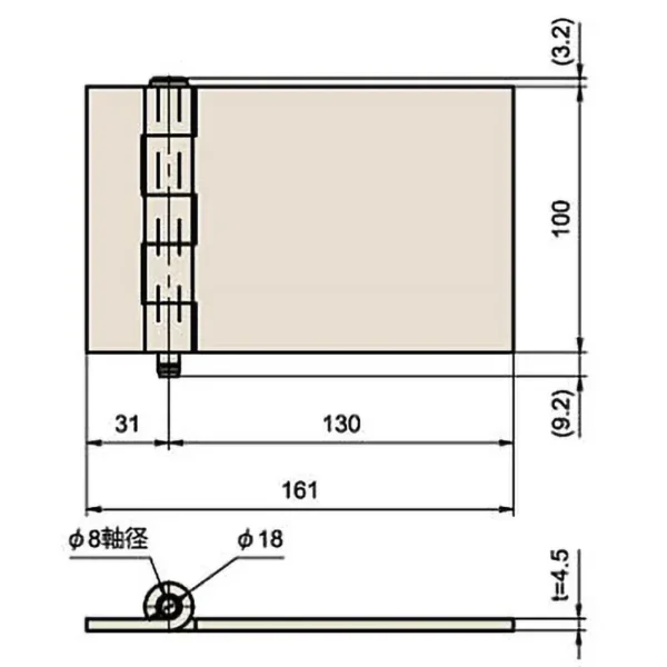 LAMP(Sugatsune) Iron Flat Heavy Duty Hinge > B-50-1 - Image 2