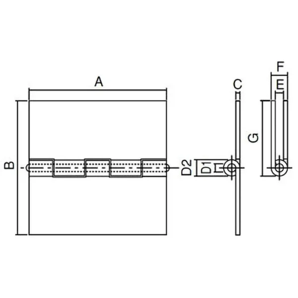 LAMP(Sugatsune) Stainless Steel Heavy-Duty Weld-On Hinge No Hole > ST-1000W-127 - Image 2