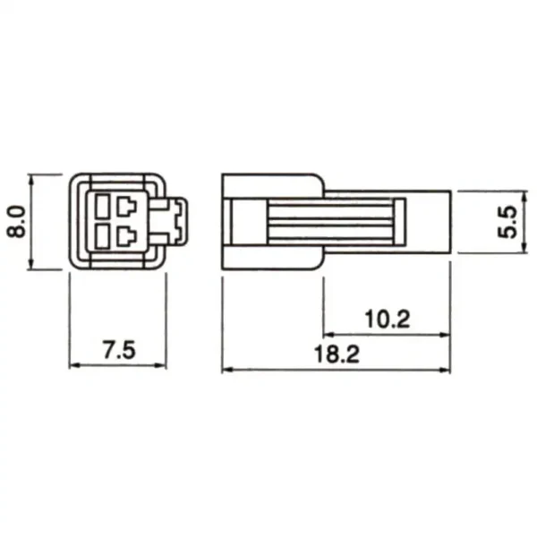 TYCLON Intermediate Connection Connector SM Series Receptacle Housing > SMR-02V-N - Image 2