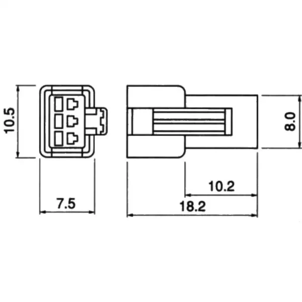 TYCLON Intermediate Connection Connector SM Series Receptacle Housing > SMR-03V-N - Image 2