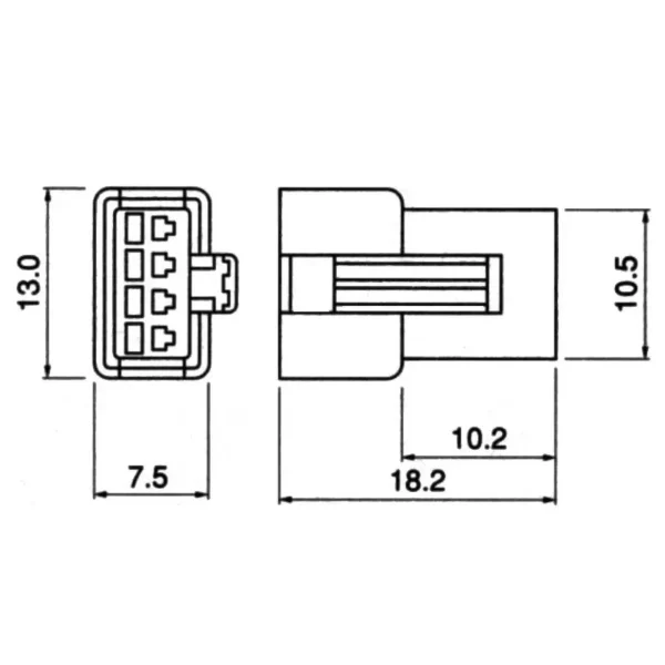TYCLON Intermediate Connection Connector SM Series Receptacle Housing > SMR-04V-N - Image 2