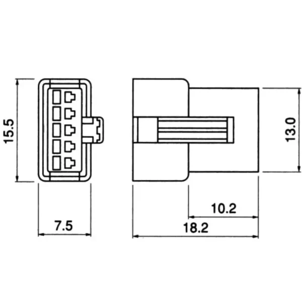 TYCLON Intermediate Connection Connector SM Series Receptacle Housing > SMR-05V-N - Image 2