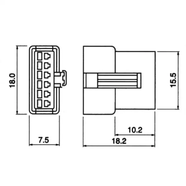 TYCLON Intermediate Connection Connector SM Series Receptacle Housing > SMR-06V-N - Image 2