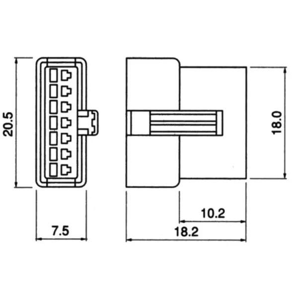 TYCLON Intermediate Connection Connector SM Series Receptacle Housing > SMR-07V-N - Image 2