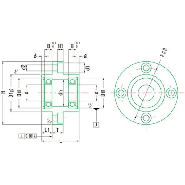 JTEKT Precision Bearing (HIC) Bearing Holder Set with Snap Ring, In-loadable Type, Round Shape, Lead-free Electroless Nickel Plating > DCIM-6206ZZ - Image 2