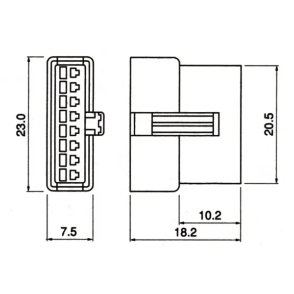 TYCLON Intermediate Connection Connector SM Series Receptacle Housing > SMR-08V-B - Image 2