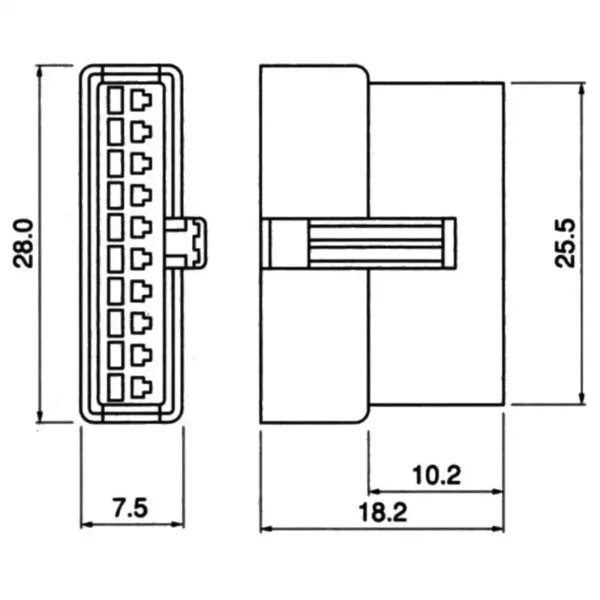 TYCLON Intermediate Connection Connector SM Series Receptacle Housing > SMR-10V-B - Image 2
