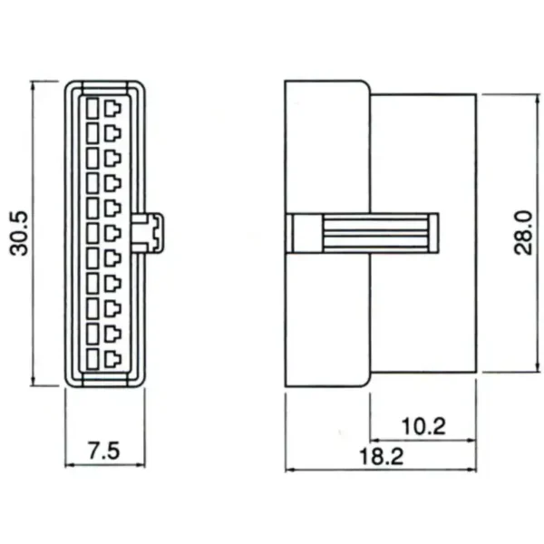 TYCLON Intermediate Connection Connector SM Series Receptacle Housing > SMR-11V-B - Image 2