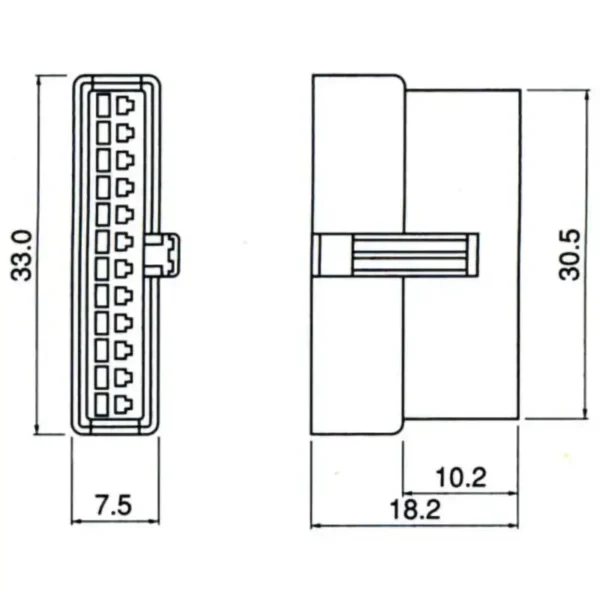 TYCLON Intermediate Connection Connector SM Series Receptacle Housing > SMR-12V-B - Image 2