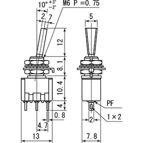 omron Toggle Switch MS-500 Series > MS-500A-F