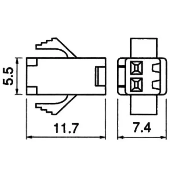 TYCLON Intermediate Connection Connector SM Series Plug Housing > SMP-02V-NC - Image 2
