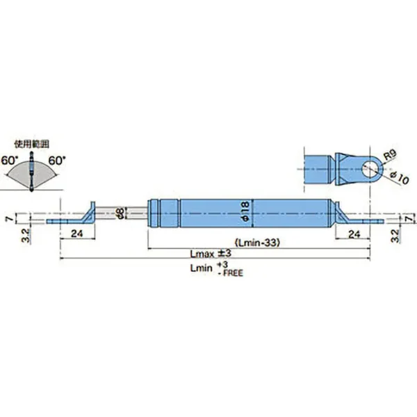LAMP (Sugatsune) Gas Spring [KHG Series] All Gas Type > KHG200-10 - Image 2