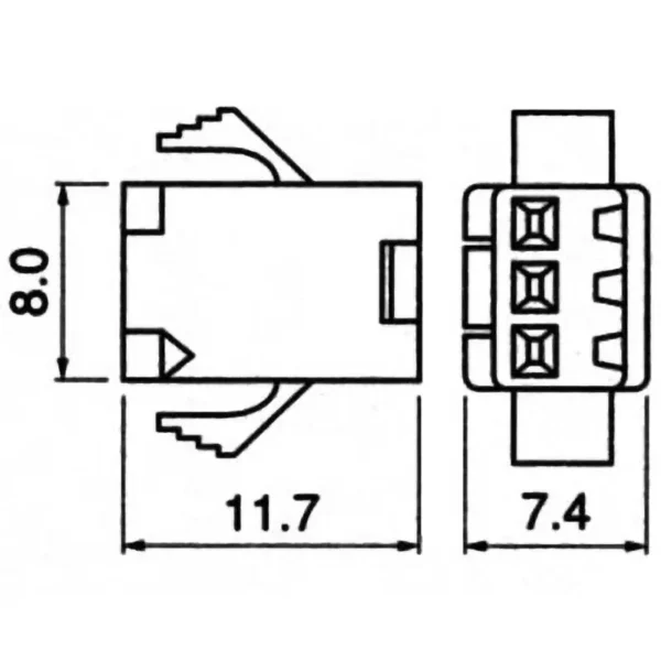 TYCLON Intermediate Connection Connector SM Series Plug Housing > SMP-03V-BC - Image 2