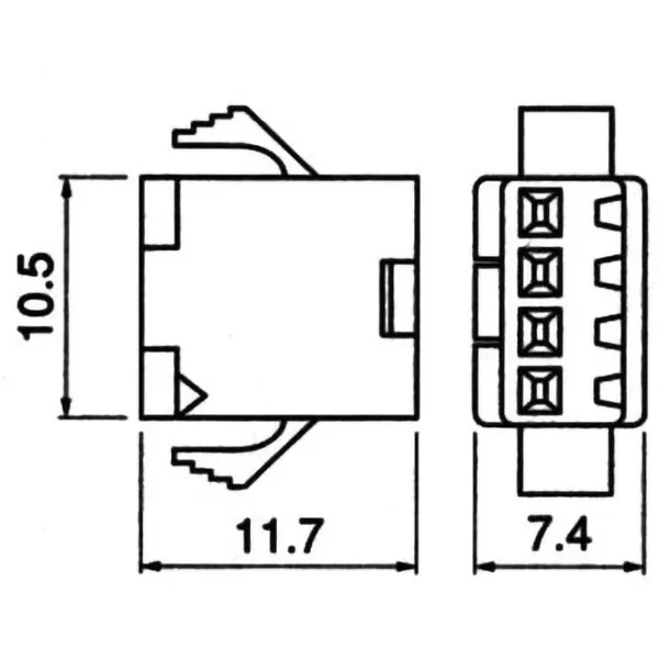 TYCLON Intermediate Connection Connector SM Series Plug Housing > SMP-04V-BC - Image 2
