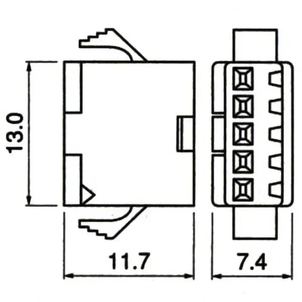 TYCLON Intermediate Connection Connector SM Series Plug Housing > SMP-05V-BC - Image 2