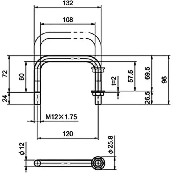 LAMP(Sugatsune) Stainless Steel Round Bar Handle(Recessed Type) H-135-SUS-1 - Image 2