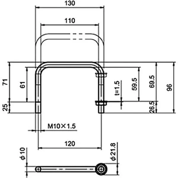 LAMP(Sugatsune) Stainless Steel Round Bar Handle(Recessed Type) H-135-SUS-2 - Image 2