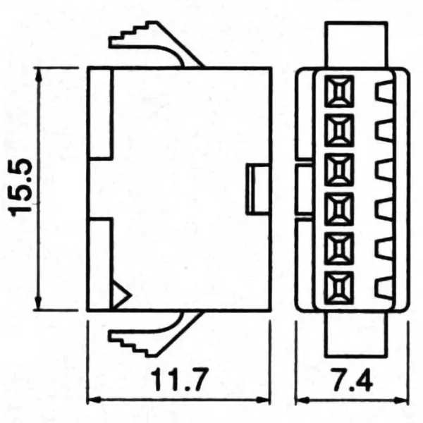 TYCLON Intermediate Connection Connector SM Series Plug Housing > SMP-06V-BC - Image 2