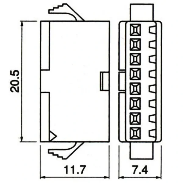TYCLON Intermediate Connection Connector SM Series Plug Housing > SMP-08V-NC - Image 2