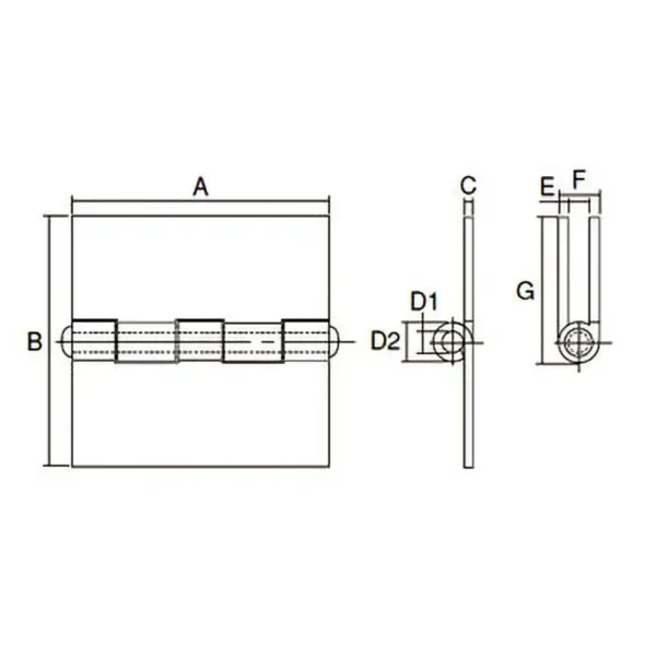 LAMP(Sugatsune) Steel Extra-Thick Welded Hinge No Hole > 1000W-153 - Image 2