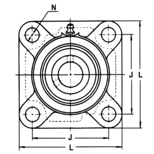 NSK (Nippon Seiko Kabushiki Kaisha) Square Flange Type Unit > UCF210 - Image 2
